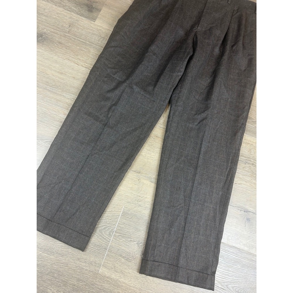 Lauren Ralph Lauren Mens Brown Wool Pleated Cuffed Dress Pants 38W x 32L - Picture 5 of 11